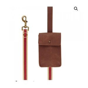 Top Paw Leashes | Tan & Red Stripe Waste Bag Dispenser Leash: 4-Ft Long, 1-In Wi